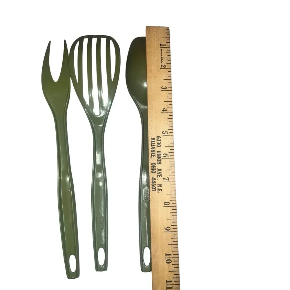 FOLEY Nylon Slotted Spoon Blender Whip Whisk Strainer Avacado Green Utensil Vtg